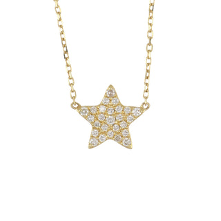 18K Tiny Diamond Star Necklace