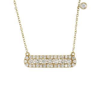 18K Gold Diamond Bar Necklace