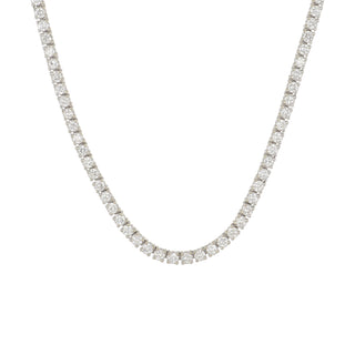 14K White Gold Diamond Line Necklace