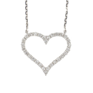 18K White Gold Diamond Heart Pendant
