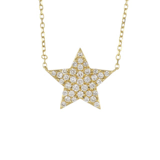 18K Medium Diamond Star Necklace