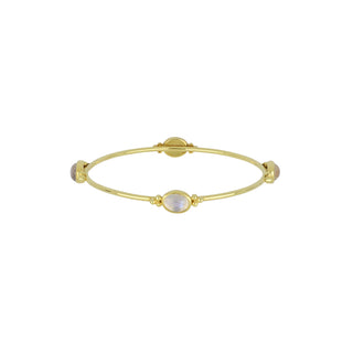 Mazza 14K Gold Moonstone Station Bangle