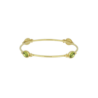 Mazza 14K Gold Peridot Capri Station Bangle