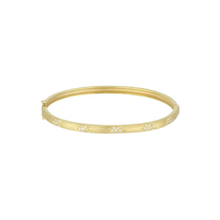 Mazza 14K Gold Diamond Florentine Bangle