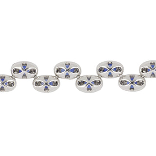Lisa Nik 18K White Gold Sapphire Line Bracelet with Diamonds