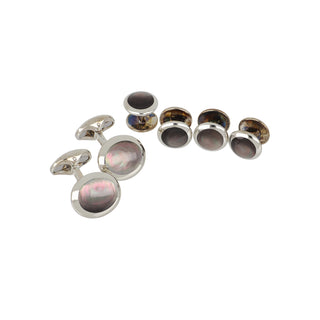 Deakin & Francis Sterling Silver Grey Mother of Pearl Dress Set