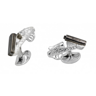 Deakin & Francis Silver Cocked Gun Cufflinks