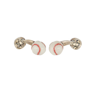 Deakin & Francis Sterling Silver Baseball Cufflinks