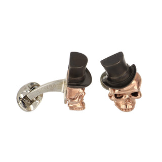Deakin & Francis Sterling Silver Top Hat Skull Cufflinks