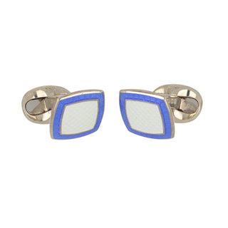 Deakin & Francis Sterling Silver Squared Enamel Cufflinks