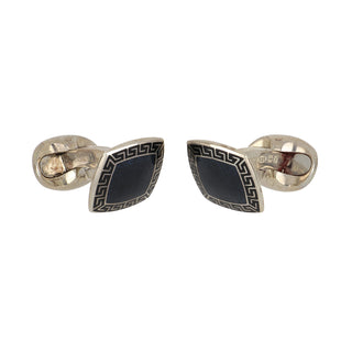 Deakin & Francis Sterling Silver Squared Enamel Cufflinks