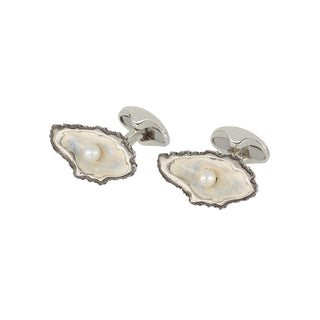 Deakin & Francis Sterling Silver Oyster Cufflinks