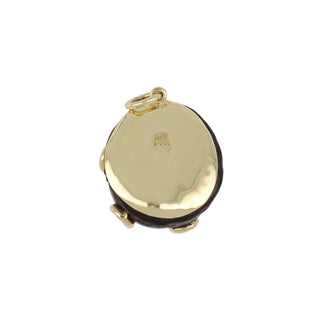 Mazza 14K Gold Black Enamel Shell Pendant