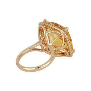 Lisa Nik 'Rocks' 18K Gold Citrine Ring with Diamonds