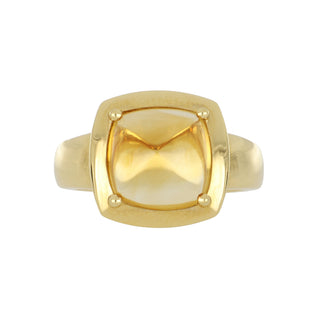 Lisa Nik 18K Gold Sugarloaf Citrine Ring