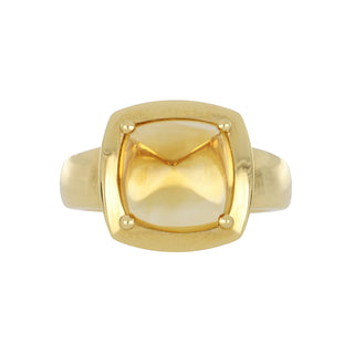 Lisa Nik 18K Gold Sugarloaf Citrine Ring