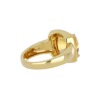 Lisa Nik 18K Gold Sugarloaf Citrine Ring