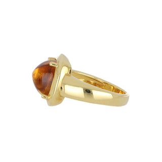 Lisa Nik 18K Gold Sugarloaf Citrine Ring
