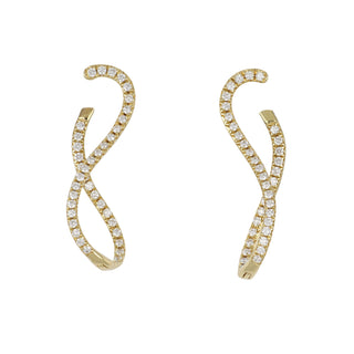Lisa Nik 18K Gold Sparkle Diamond Hoop Earrings