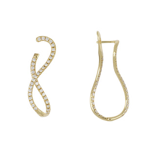 Lisa Nik 18K Gold Sparkle Diamond Hoop Earrings