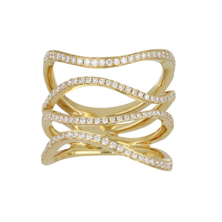 Lisa Nik 18K Gold Sparkle Diamond Band