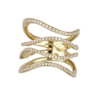 Lisa Nik 18K Gold Sparkle Diamond Band