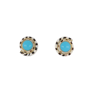Mazza 14K Gold Turquoise Clip Earrings