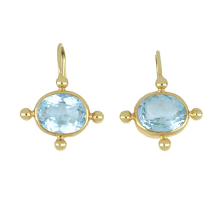 Mazza 14K Gold Blue Topaz Drop Earrings