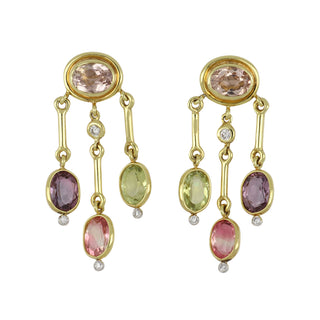 Mazza 14K Gold Tourmaline Fringe Drop Earrings with Diamonds