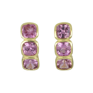 Mazza 14K Bezel-Set Pink Sapphire Half-Hoops