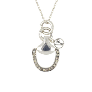 Vincent Peach Sterling Silver Diamond Churchill Downs Pendant Necklace