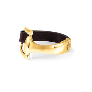 Vincent Peach 14K Snaffle Bit Leather Bracelet