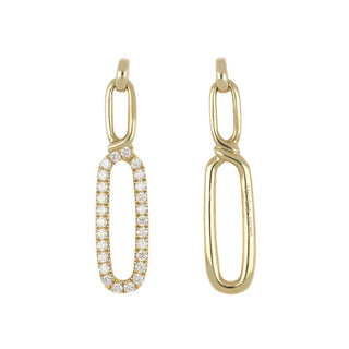 Tenenbaum 18K Gold Diamond Double Loop Drop Earrings