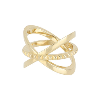 Michael M 14K Gold Tetra Crossover Band