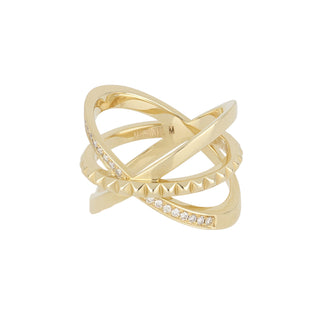 Michael M 14K Gold Tetra Crossover Band