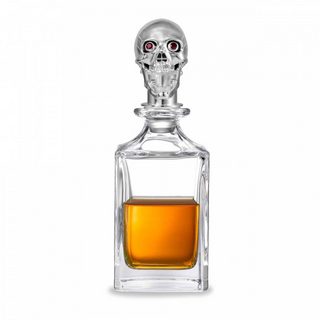 Deakin & Francis Polished Skull Head Crystal Decanter
