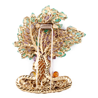 1970s Nardi 18K Gem-Set Tree Brooch