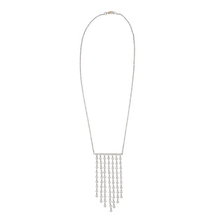 Estate 18K White Gold Diamond Fringe Necklace