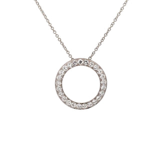 Bespoke Art Deco Diamond Circle Pendant Necklace