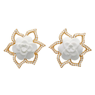 Important Estate Chanel White Agate & Diamond Camellia Jewelry Suite