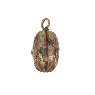 Mid Victorian Mixed Metal Lobed Egg-Shaped Locket