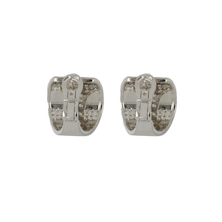 Vintage Bulgari 18K White Gold Enamel and Diamond 'Enigma' Earrings