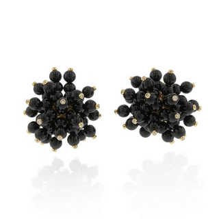 Aletto Brothers 18K Gold Onyx Bead Earrings with Diamonds