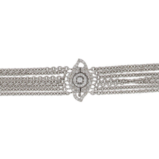 Chanel Camelia Pom Pom Necklace with Diamonds in 18K White Gold