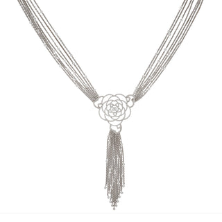 Chanel Camelia Pom Pom Necklace with Diamonds in 18K White Gold