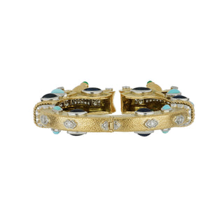 Estate David Webb 'Ancient  World Couture" Multi Gem Bangle Bracelet