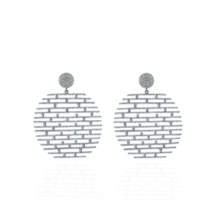 Maharaja Blackened Sterling Silver Diamond Circle Drop Earrings
