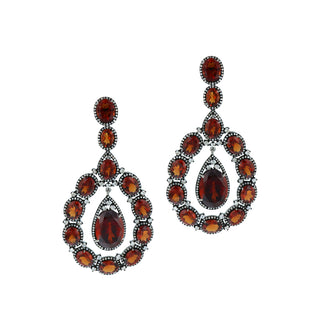 Maharaja Two-Tone Madeira Citrine Drop Earrings with Diamonds