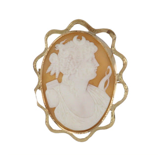 Victorian 14K Gold Chalcedony Cameo Pin
