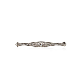 Edwardian Platinum Pierced Diamond Bar Pin